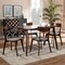 Baxton Studio Nori Light Grey Upholstered and Walnut Wood 5-Piece Dining Set 168-10814-10807 - alternate 6